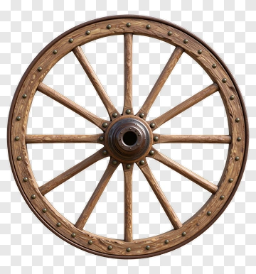 Wooden Wheel With Spokes PNG