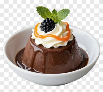Chocolate Dessert With Cream And Berries PNG