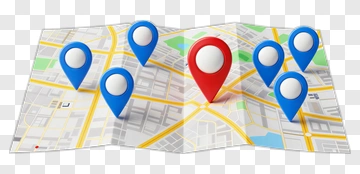 Map With Location Markers PNG