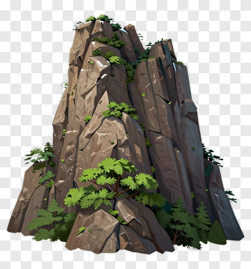 Rocky Mountain With Green Trees PNG