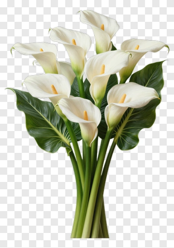Elegant Calla Lily Bouquet PNG