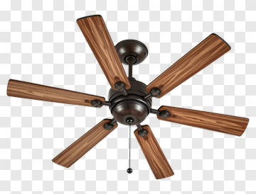 Ceiling Fan With Wooden Blades PNG