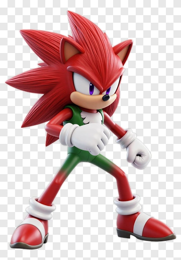3D Red Hedgehog Character PNG