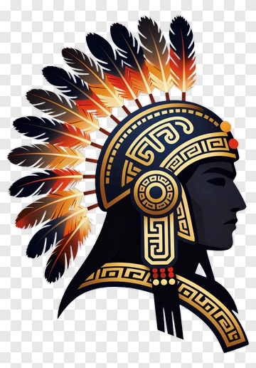 Native American Chief With Feathered Headdress PNG