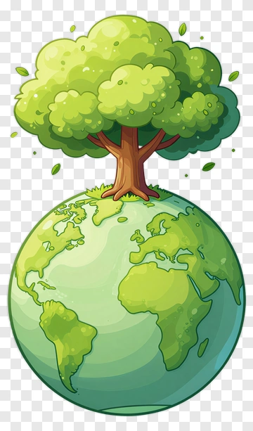 Tree Growing On Globe PNG
