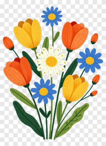 Colorful Flower Bouquet PNG
