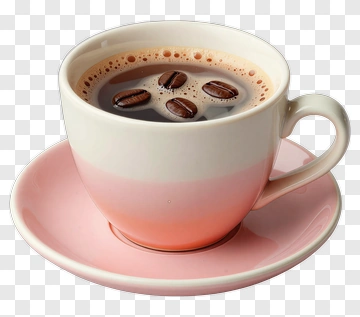 Coffee Cup With Coffee Beans PNG