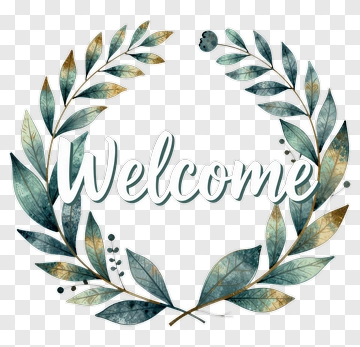 Welcome Wreath With Green Leaves PNG