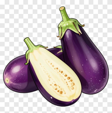 Fresh Eggplant Trio PNG