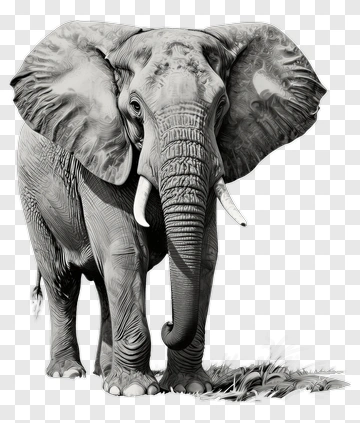 Realistic Elephant Standing In A Natural Environment PNG