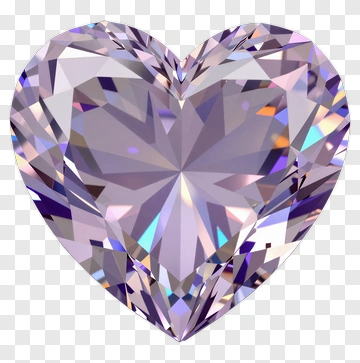 Purple Heart-Shaped Gemstone PNG