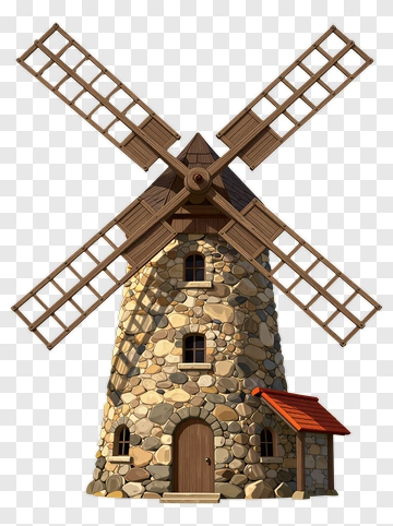 Cartoon Windmill PNG