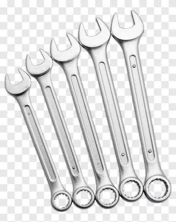 Set Of Five Wrenches PNG