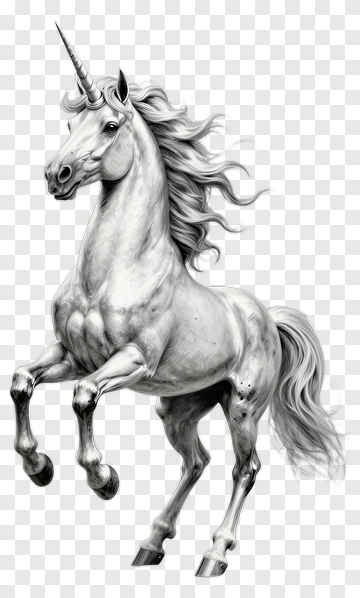 Realistic Unicorn Standing In A Powerful Pose PNG
