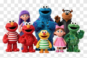 Sesame Street Characters Group Photo PNG
