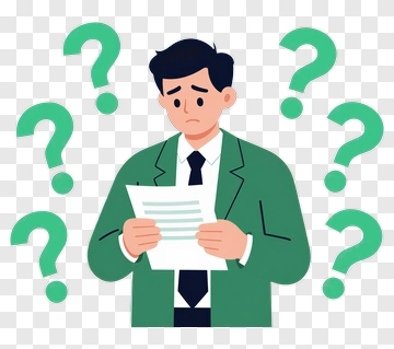 Confused Man Reading A Document PNG