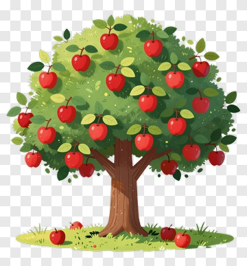 Apple Tree With Red Apples PNG