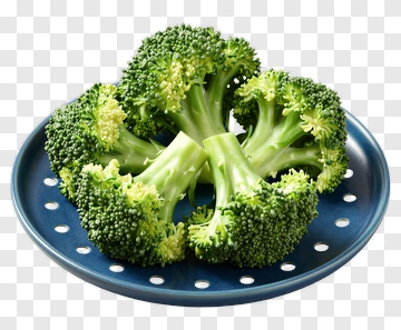 Fresh Broccoli On A Blue Plate PNG