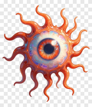Cartoon Eye With Sun Rays PNG