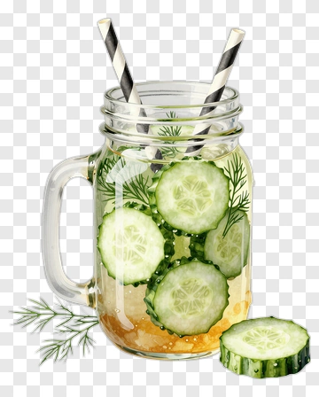 Cucumber Water In A Jar PNG