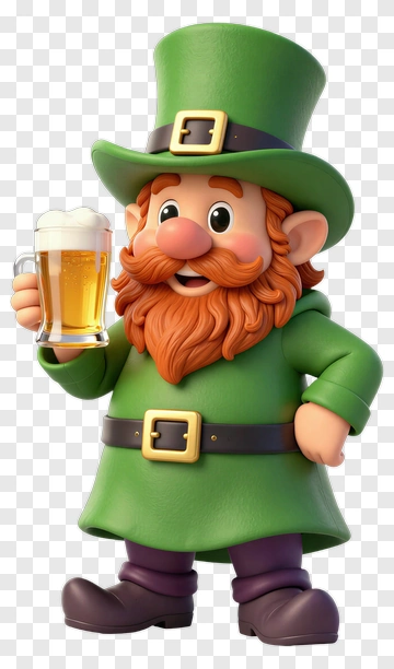 Cartoon Leprechaun Holding A Beer Mug PNG