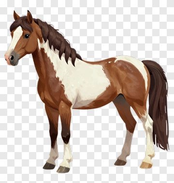 Brown And White Cartoon Horse PNG