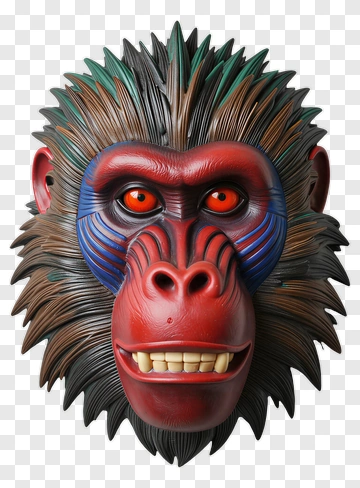 Colorful Monkey Mask PNG