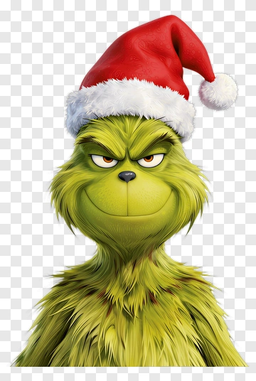 Grinch Wearing A Santa Hat PNG
