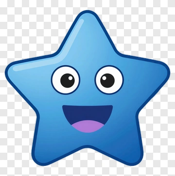 Cartoon Blue Star With A Happy Face PNG