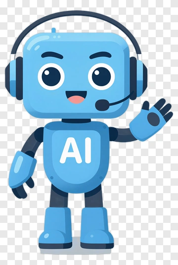 Cartoon Ai Robot With Headset PNG