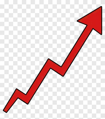 Red Upward Trend Arrow PNG