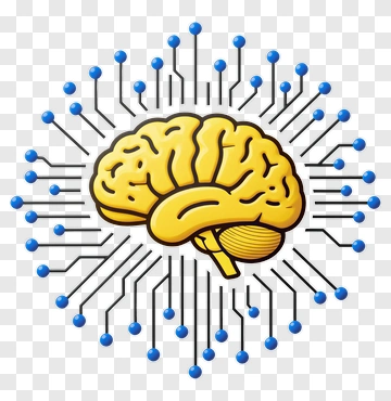Brain With Digital Connections PNG