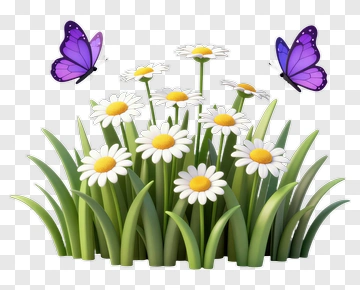 Flower Bouquet With Butterflies PNG