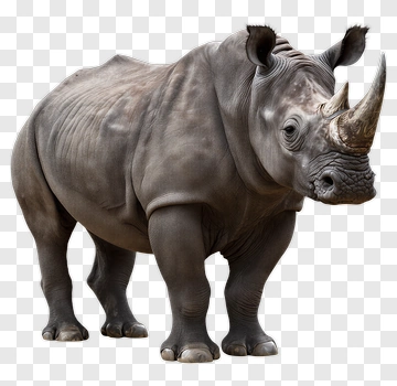 Rhinoceros Standing Proudly PNG