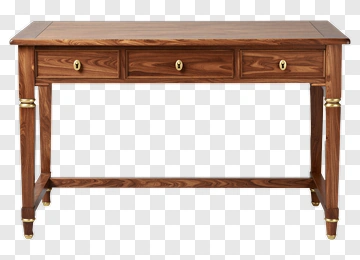 Wooden Console Table With Three Drawers PNG