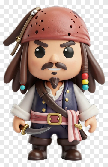 Cartoon Pirate Character With Sword PNG
