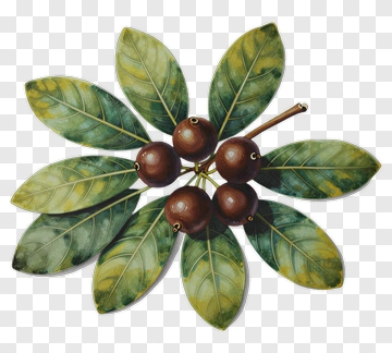 Felt Leaves With Brown Fruits PNG