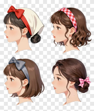 Hair Accessories On Young Women PNG