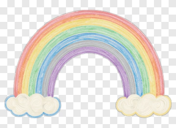 Colorful Rainbow With Clouds PNG