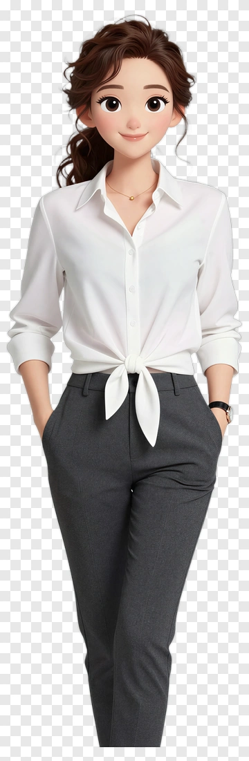 Cartoon Woman In Business Attire PNG