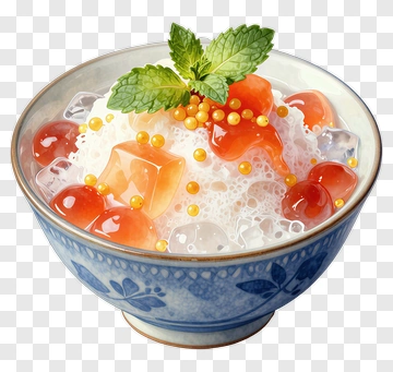 Bowl Of Colorful Dessert With Toppings PNG
