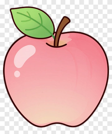 Cartoon Apple With Leaf PNG