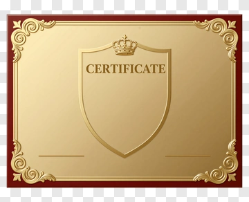 Gold Certificate With Ornate Border PNG