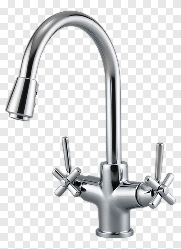 Modern Chrome Kitchen Faucet PNG