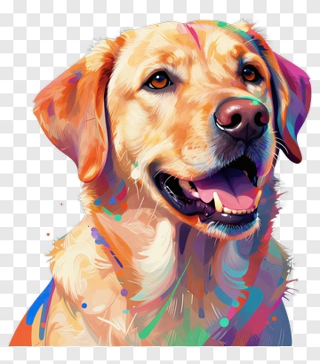 Colorful Labrador Retriever Portrait PNG