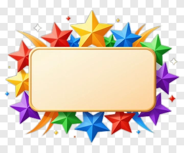 Colorful Star Frame With Blank Space PNG
