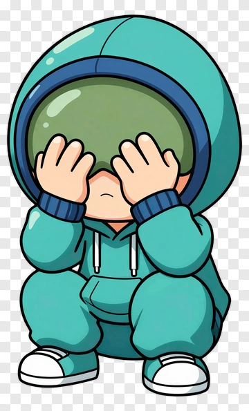 Cartoon Character Covering Eyes PNG