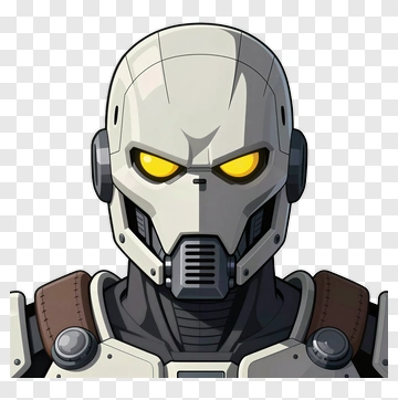 Robot Character With Yellow Eyes PNG