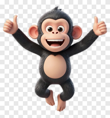 Cartoon Monkey Smiling And Giving Thumbs Up PNG