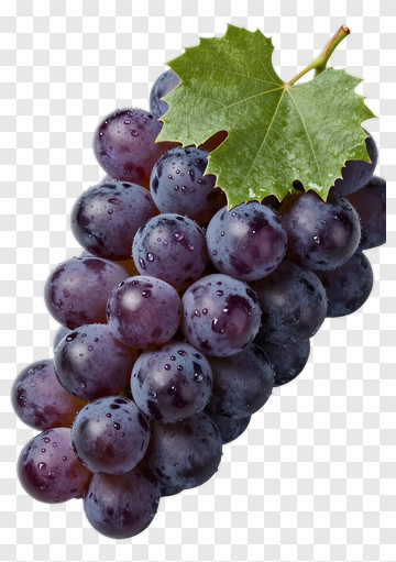 Fresh Purple Grapes With Green Leaf PNG